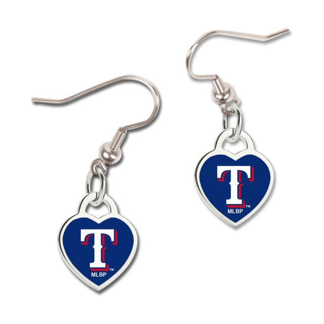 Pendientes de los Texas Rangers con corazón en 3D