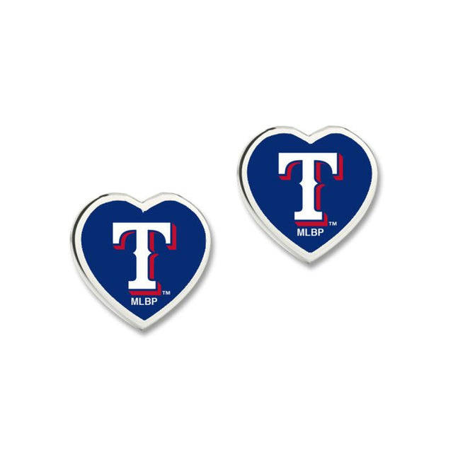 Texas Rangers Earrings w/3D Heart