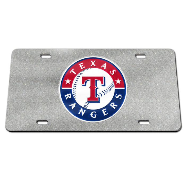 Placa de matrícula acrílica especial GLITTER de los Texas Rangers