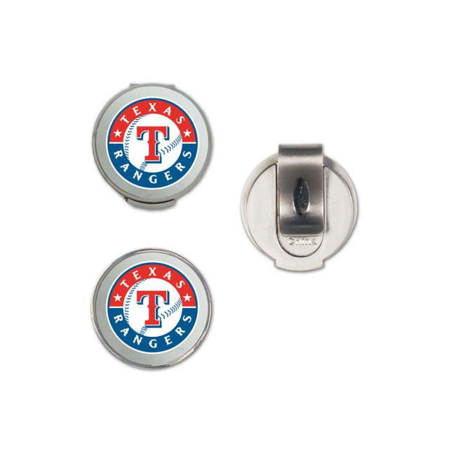 Clip para gorra de los Texas Rangers con 2 marcadores, con tapa tipo concha