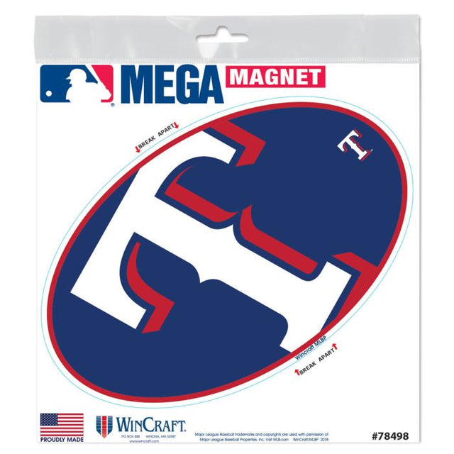 Imanes para exteriores MEGA de los Texas Rangers de 6" x 6"