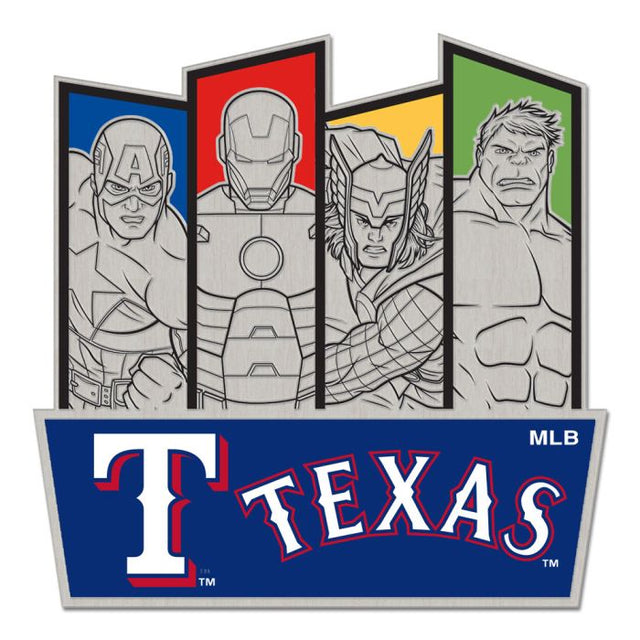 Tarjeta de joyería con pin de colección de MARVEL de Texas Rangers/Marvel (c) 2021