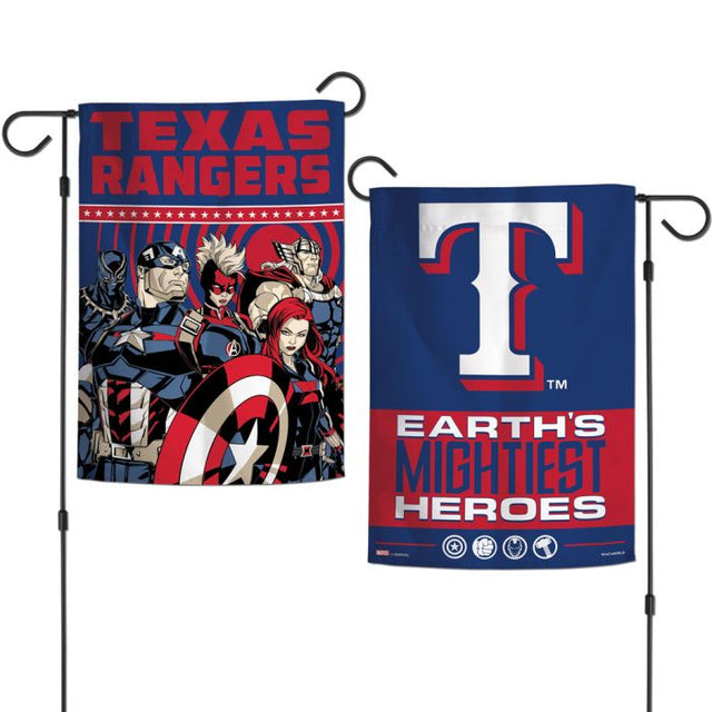 Texas Rangers / Marvel (c) 2021 MARVEL Garden Flags 2 sided 12.5" x 18"