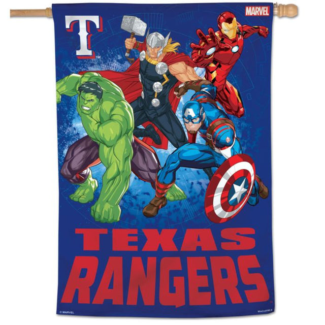 Texas Rangers / Marvel (c) 2021 MARVEL Vertical Flag 28" x 40"