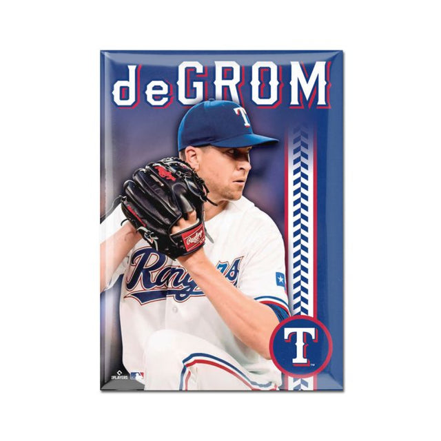 德州游骑兵金属磁铁 2.5 英寸 x 3.5 英寸 Jacob deGrom