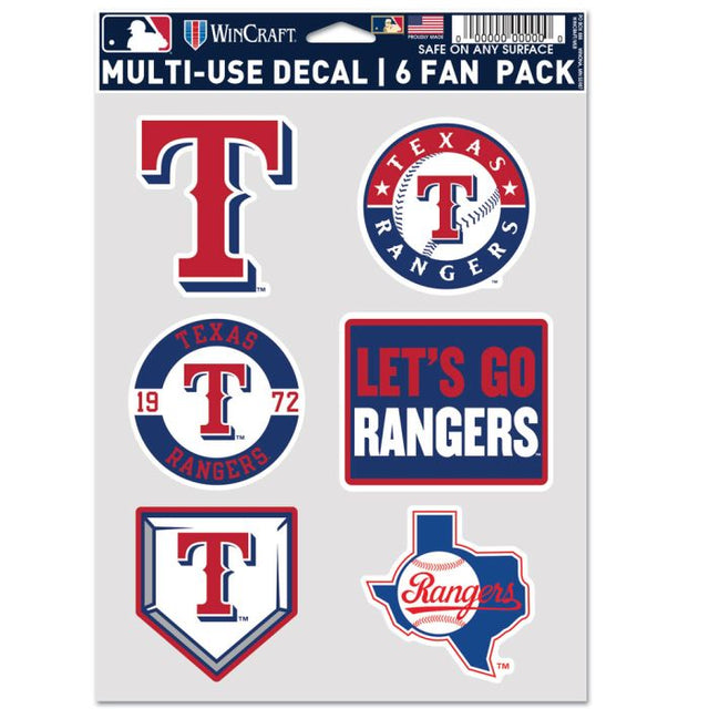 Paquete de 6 ventiladores multiusos de los Texas Rangers