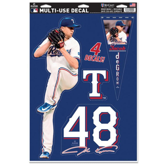 Texas Rangers Multi Use Decal 11" x 17" Jacob deGrom