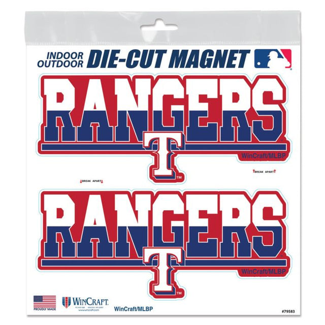 Imanes para exteriores de los Texas Rangers, 6" x 6"