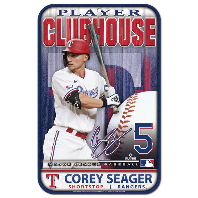 Cartel de plástico de los Texas Rangers de 11" x 17" de Corey Seager