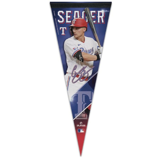 Banderín premium de los Texas Rangers de 12" x 30" de Corey Seager