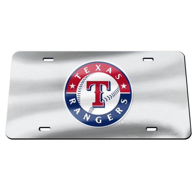 Texas Rangers SILVER Specialty Acrylic License Plate