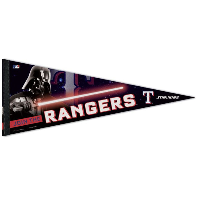 Banderín premium de Darth Vader de Star Wars y Texas Rangers de 30 x 76 cm