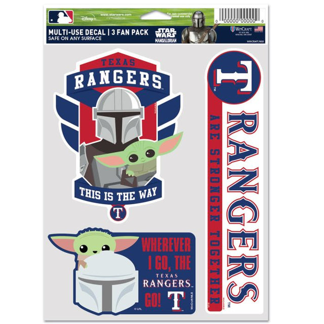 Paquete multiusos para 3 fans de Texas Rangers/Star Wars Mandalorian