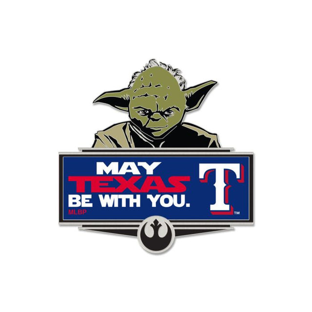 Tarjeta de joyería con pin de colección de Yoda de los Texas Rangers/Star Wars