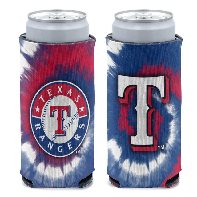 Enfriador de latas delgado de 12 oz con teñido anudado de los Texas Rangers