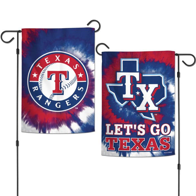 Banderas de jardín teñidas con el logo de los Texas Rangers, de 2 lados, 12,5" x 18"