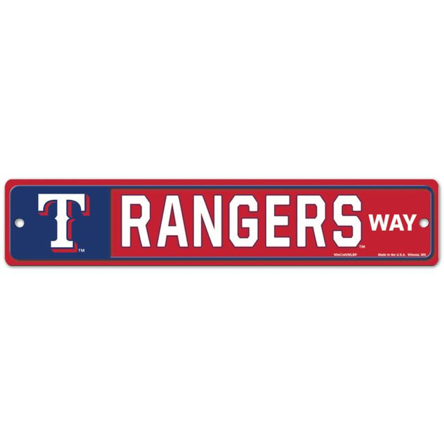 Letrero de calle/zona de Texas Rangers Way de 3,75" x 19"