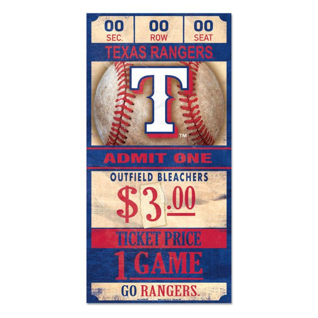 Texas Rangers Wood Sign 6x12 3/8" thick