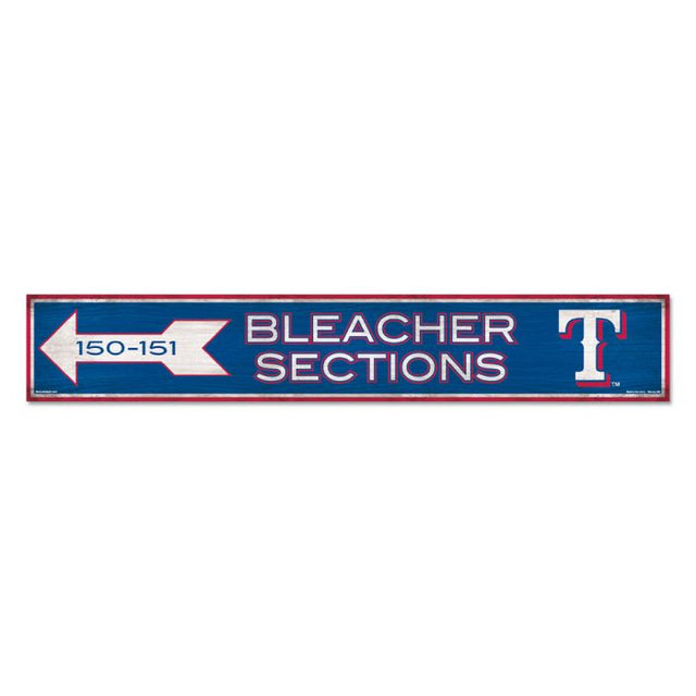 Letrero de madera de los Texas Rangers, 6" x 36", 3/8" de grosor