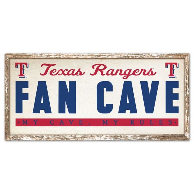 Letrero de madera de los Texas Rangers de 8" x 17"