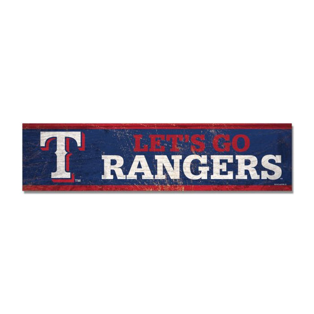 Imán de madera de los Texas Rangers, 1,5" x 6"