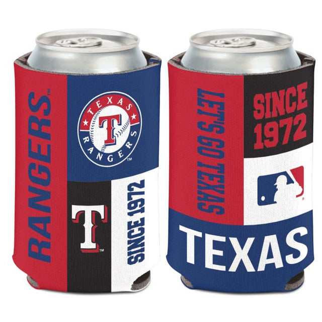 Enfriador de latas con bloques de colores de Texas Rangers de 12 oz.