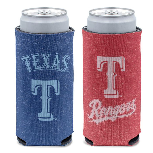 Enfriador de latas delgado de 12 oz con diseño de los Texas Rangers en color jaspeado