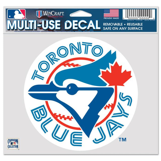 Calcomanía multiusos de Toronto Blue Jays/Cooperstown, fondo transparente, 5" x 6"