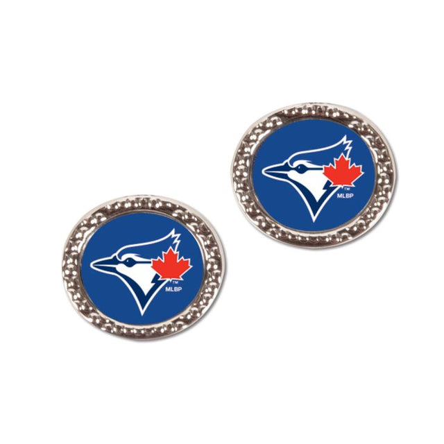 Pendientes de los Toronto Blue Jays con forma de tarjeta redonda