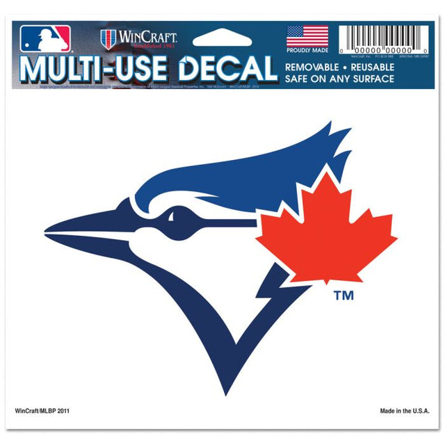 Toronto Blue Jays Multi-Use Decal -Clear Bckrgd 5" x 6"