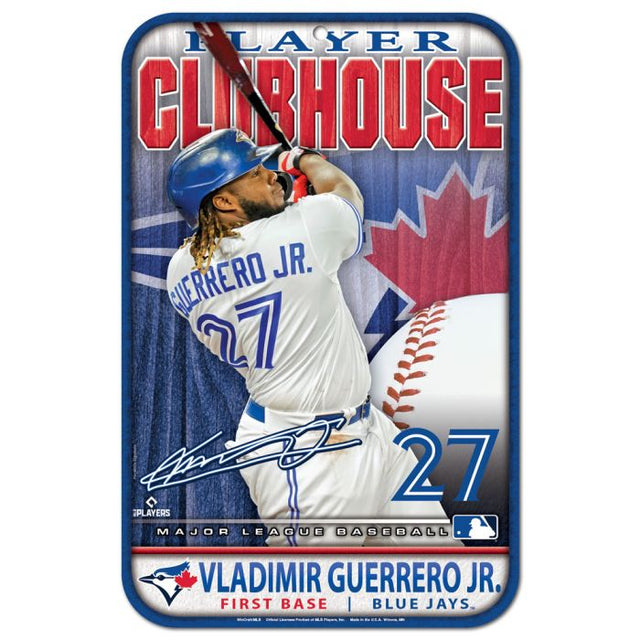 多伦多蓝鸟队塑料标牌 11 英寸 x 17 英寸 Vladimir Guerrero Jr.