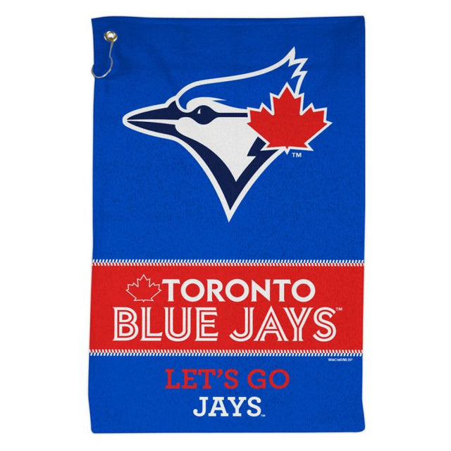 Toalla deportiva de 16 x 25 pulgadas con el lema de los Toronto Blue Jays