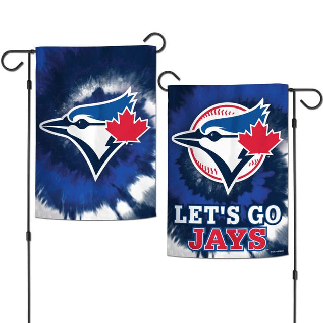 Banderas de jardín teñidas anudadas de Toronto Blue Jays, de 2 lados, 12,5" x 18"