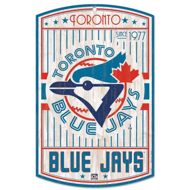 Letrero de madera de los Toronto Blue Jays, 11" x 17", 1/4" de grosor