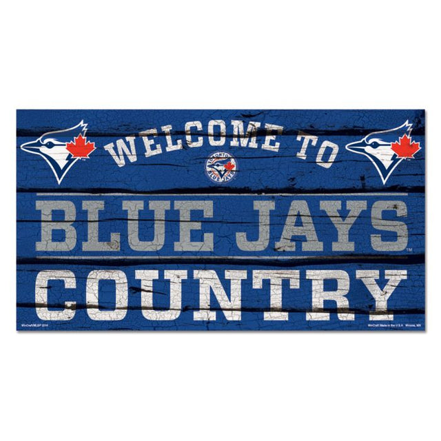 Letrero de madera de los Toronto Blue Jays, 13" x 24", 1/4" de grosor