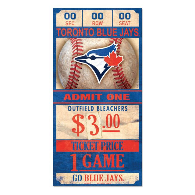 Toronto Blue Jays Wood Sign 6x12 3/8" thick