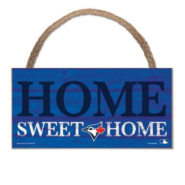 Letrero de madera con cuerda de los Toronto Blue Jays, 5 x 10 pulgadas