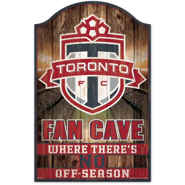 Letrero de madera de la cueva del aficionado del Toronto FC, 11" x 17", 1/4" de grosor