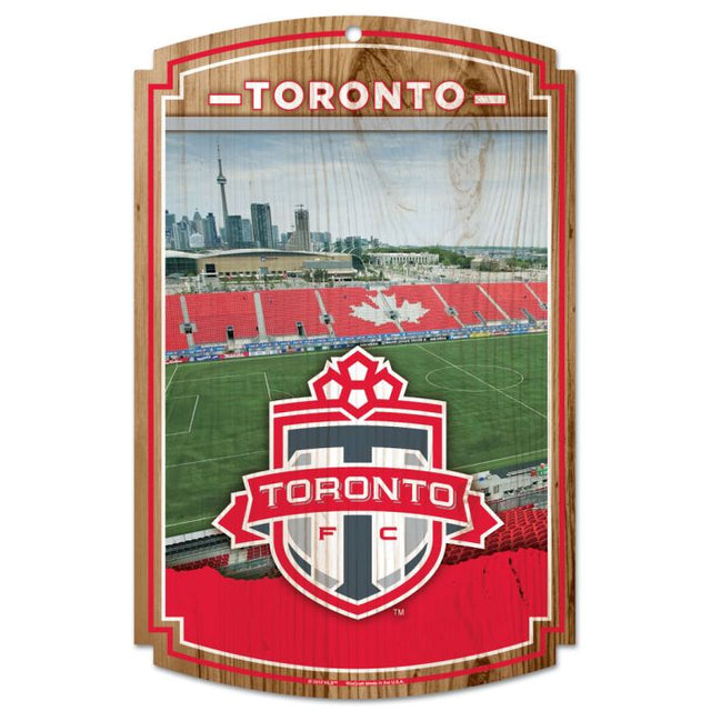 Letrero de madera del Toronto FC de 11" x 17" y 1/4" de grosor