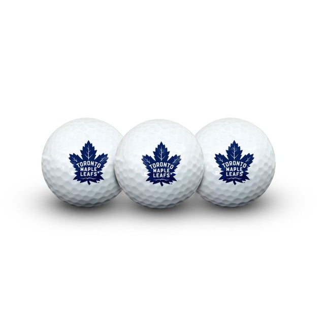 3 pelotas de golf de los Toronto Maple Leafs en estuche tipo concha