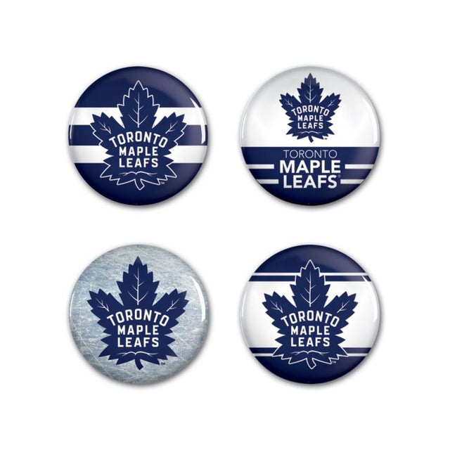 Paquete de 4 botones de Toronto Maple Leafs de 1 1/4" de diámetro