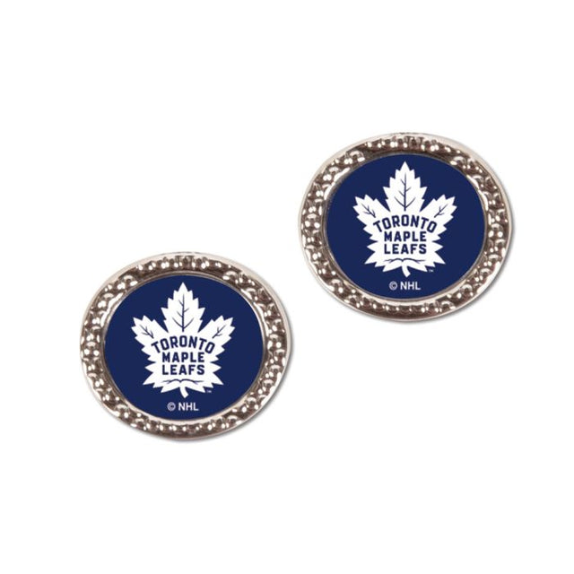 Toronto Maple Leafs Earrings Jewelry Carded Round