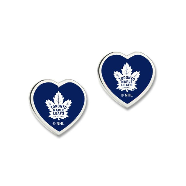 Pendientes de Toronto Maple Leafs con corazón en 3D