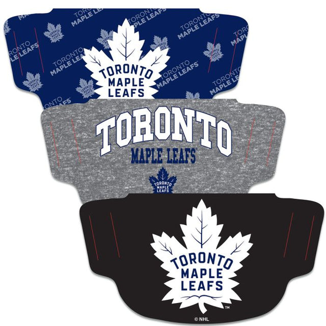 Paquete de 3 mascarillas para fanáticos de Toronto Maple Leafs