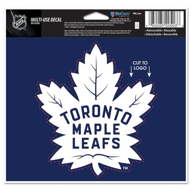 Calcomanía multiusos de Toronto Maple Leafs: cortada con el logotipo de 5" x 6"