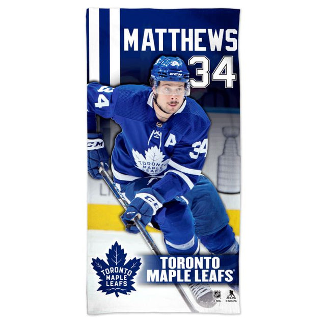 Toalla de playa Spectra de Toronto Maple Leafs de 30" x 60" Auston Matthews