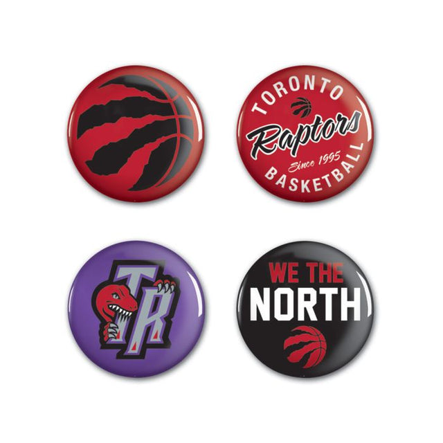 Toronto Raptors Button 4 Pack 1 1/4" Rnd