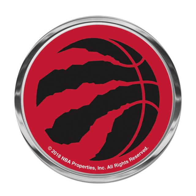 Emblema de metal cromado abovedado de los Toronto Raptors