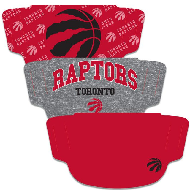 Paquete de 3 mascarillas para fanáticos de los Toronto Raptors