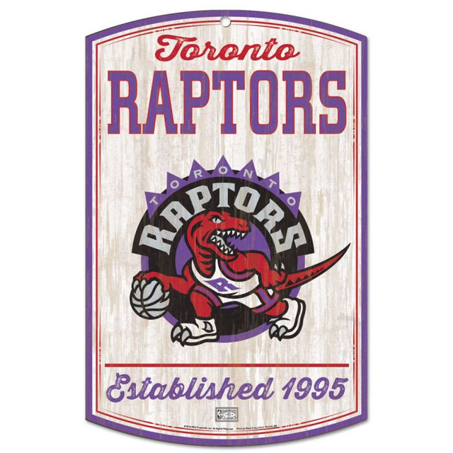 Letrero de madera de los Toronto Raptors Hardwoods de 11" x 17" y 1/4" de grosor